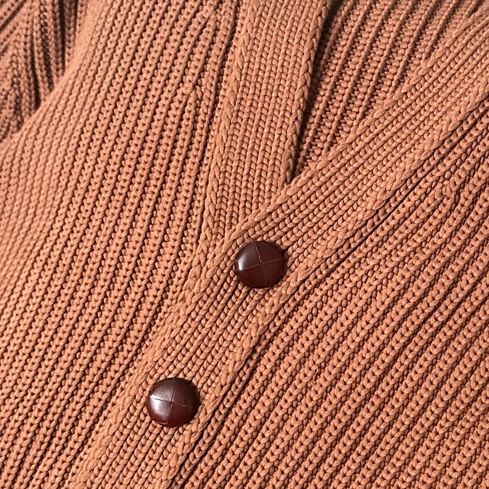Nanushka Milo Knit Cardigan in Earthy Brown - Picture 2 of 6